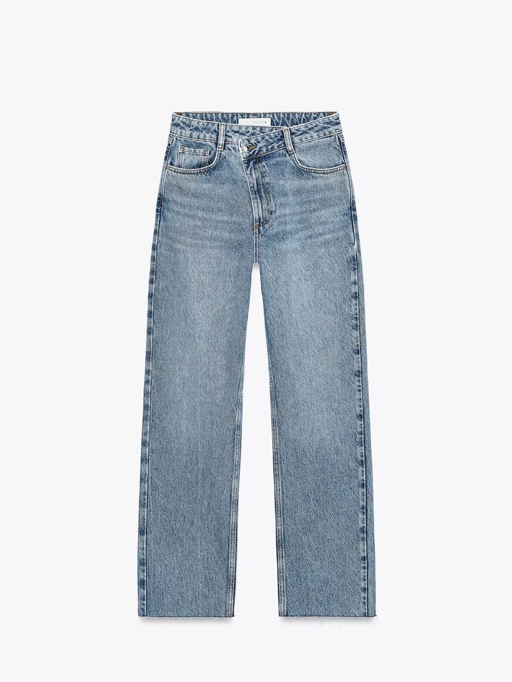 Zara Light Blue Denim Jeans with Contrast Stitching